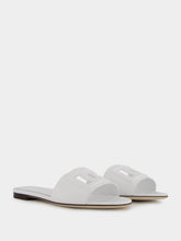Dolce & Gabbana DG Logo White Calfskin Sliders