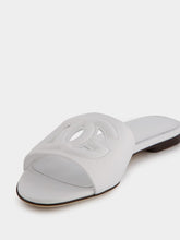 Dolce & Gabbana DG Logo White Calfskin Sliders