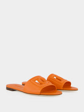 Dolce & Gabbana Orange DG Logo Calfskin Slides