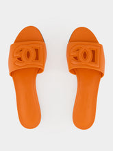 Dolce & Gabbana Orange DG Logo Calfskin Slides