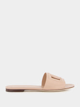 Dolce & Gabbana Pale Pink DG Logo Calfskin Flat Slides