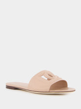 Dolce & Gabbana Pale Pink DG Logo Calfskin Flat Slides