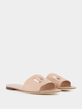 Dolce & Gabbana Pale Pink DG Logo Calfskin Flat Slides