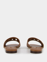 Dolce & Gabbana DG Logo Brown Calfskin Sliders
