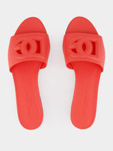 Dolce & Gabbana DG Logo Coral Calfskin Sliders