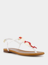 Dolce & Gabbana Coral Embroidery Nappa Leather Thong Sandals