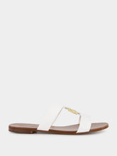Dolce & Gabbana DG Logo White Calfskin Sliders