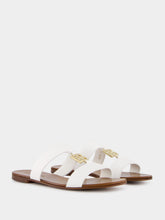 Dolce & Gabbana DG Logo White Calfskin Sliders