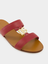 Dolce & Gabbana Bordeaux Calfskin DG Logo Sliders