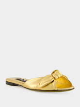 Dolce & Gabbana Gold Mordoré Nappa Leather Slides