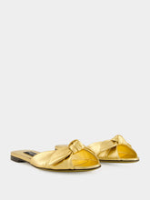 Dolce & Gabbana Gold Mordoré Nappa Leather Slides