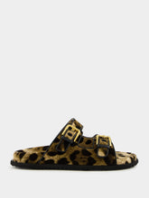 Dolce & Gabbana Leopard-Print Velvet Hawaiian Sliders