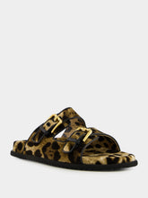 Dolce & Gabbana Leopard-Print Velvet Hawaiian Sliders