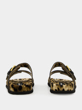 Dolce & Gabbana Leopard-Print Velvet Hawaiian Sliders