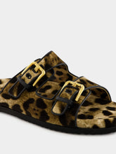 Dolce & Gabbana Leopard-Print Velvet Hawaiian Sliders