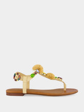 Dolce & Gabbana Beige Crochet Flip-Flops with Stones