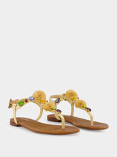 Dolce & Gabbana Beige Crochet Flip-Flops with Stones
