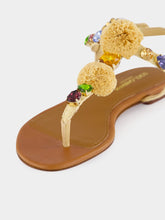 Dolce & Gabbana Beige Crochet Flip-Flops with Stones