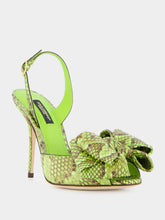 Dolce & Gabbana Green Exotic Leather High-Heel Sandals
