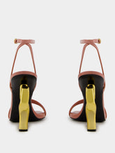 Dolce & Gabbana Pink Patent Leather Sandals with Sculptural Heel