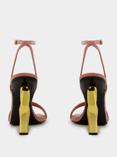Dolce & Gabbana Pink Patent Leather Sandals with Sculptural Heel