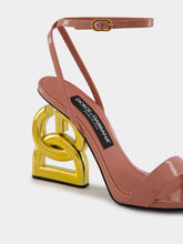 Dolce & Gabbana Pink Patent Leather Sandals with Sculptural Heel