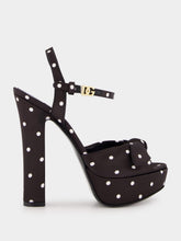 Dolce & Gabbana Polka-Dot Satin Platform Sandals