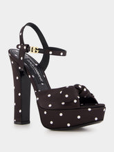 Dolce & Gabbana Polka-Dot Satin Platform Sandals