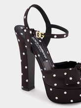 Dolce & Gabbana Polka-Dot Satin Platform Sandals
