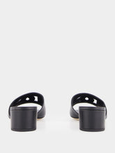 Black Leather Heeled Slides | PDP - Fashion Clinic