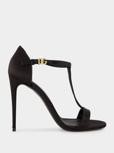 Dolce & Gabbana Black Satin T-Bar Sandals