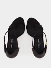 Dolce & Gabbana Black Satin T-Bar Sandals