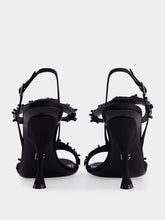 Dolce & Gabbana Black Satin Rhinestone High-Heel Sandals