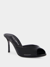 Dolce & Gabbana Black Patent Leather Keira Heeled Mules