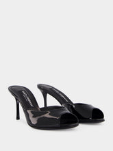 Dolce & Gabbana Black Patent Leather Keira Heeled Mules