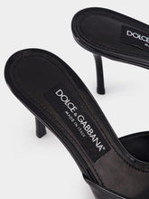 Dolce & Gabbana Black Patent Leather Keira Heeled Mules