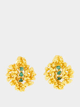 FENOMENA Gold Halo 3 Emerald Earrings