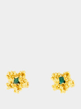 FENOMENA Gold Aura Emerald Stud Earrings
