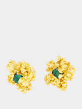FENOMENA Gold Aura Emerald Stud Earrings