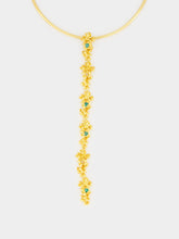 FENOMENA Gold Aura Tie Emerald Necklace
