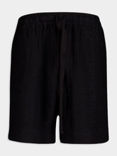 Commas Black Linen Lounge Shorts