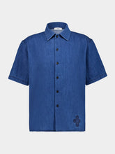 Commas Blue Denim Shirt Woven Stripe Boxy