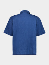 Commas Blue Denim Shirt Woven Stripe Boxy