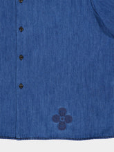 Commas Blue Denim Shirt Woven Stripe Boxy