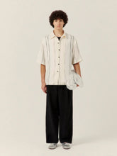 Commas Cream Woven Stripe Boxy Shirt