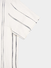 Commas Cream Woven Stripe Boxy Shirt