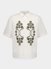Commas Flax and Green Reflection Embroidered Oversized Shirt