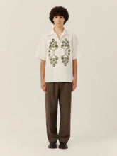 Commas Flax and Green Reflection Embroidered Oversized Shirt