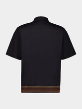 Commas Black Sunwaves Camp Collar Shirt