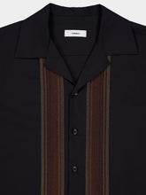 Commas Black Sunwaves Camp Collar Shirt